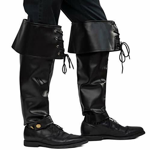 Black pirate-style boots with folded tops.