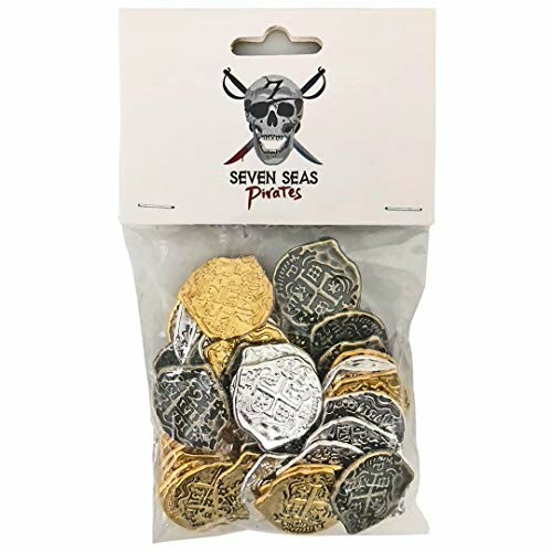 Bag of gold and silver pirate-themed chocolate coins.