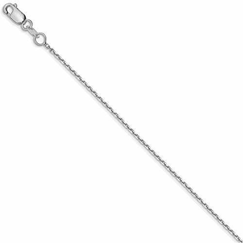 Silver box chain necklace with lobster clasp.