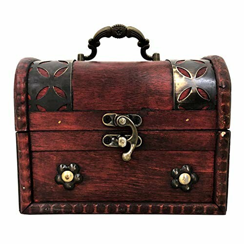 Vintage wooden treasure chest with metal accents